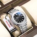 ⌚ Reloj POEDAGAR Silver Black – Elegancia que impone