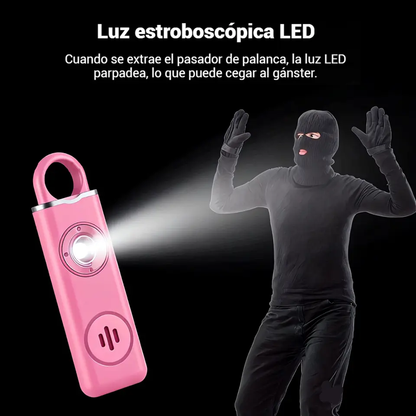 Alarma Personal Multifuncional Y Luz Led Estroboscópica,Seguridad Con Alarma, Carga Type-c