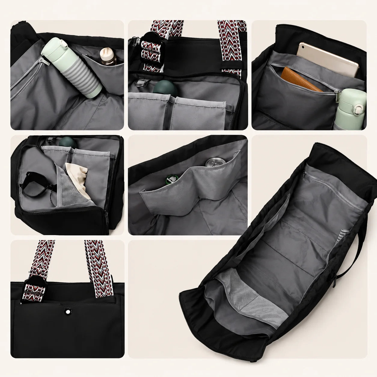 Bolso Tote De Lujo Multi-funcional para viajes & pañales (Edición con asas estampadas)