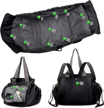 Bolso Tote De Lujo Multi-funcional para viajes & pañales (Edición con asas estampadas)