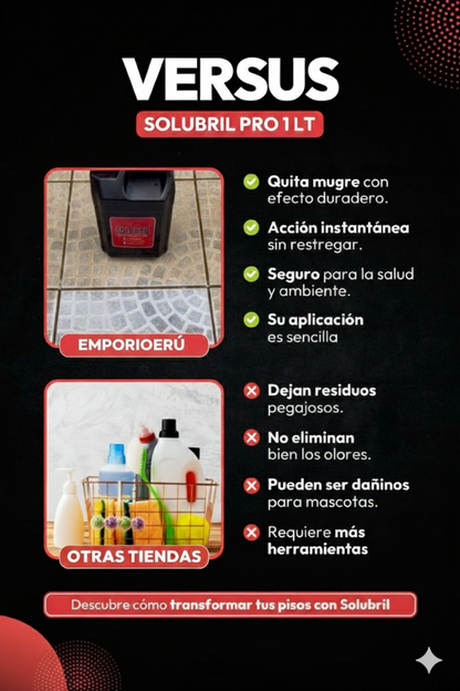 🧼SOLUBRIL SOLUCIÓN LIMPIA TODO - 1Litro Remueve oxido - sarro - moho , Aroma lavanda