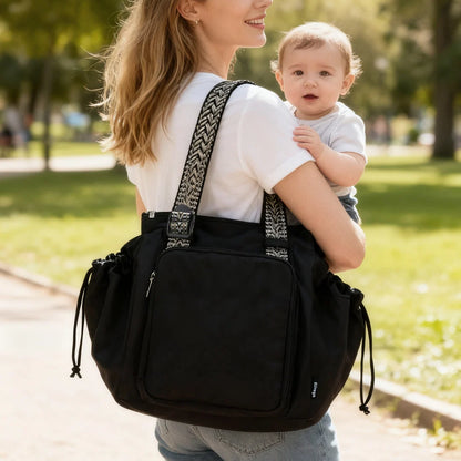 Bolso Tote De Lujo Multi-funcional para viajes & pañales (Edición con asas estampadas)