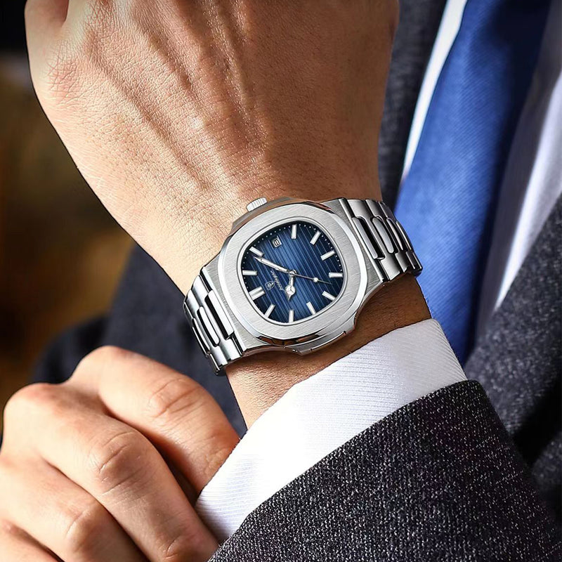 ⌚ Reloj POEDAGAR Silver Blue – Elegancia que impone