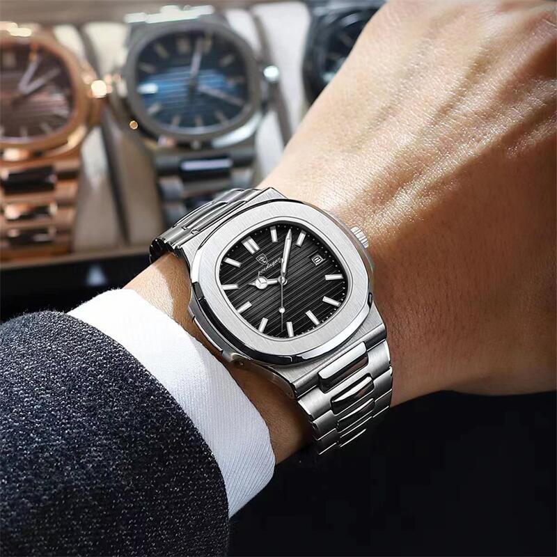 ⌚ Reloj POEDAGAR Silver Black – Elegancia que impone