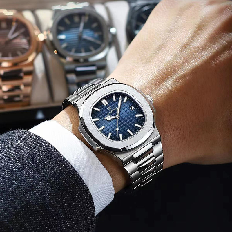 ⌚ Reloj POEDAGAR Silver Blue – Elegancia que impone