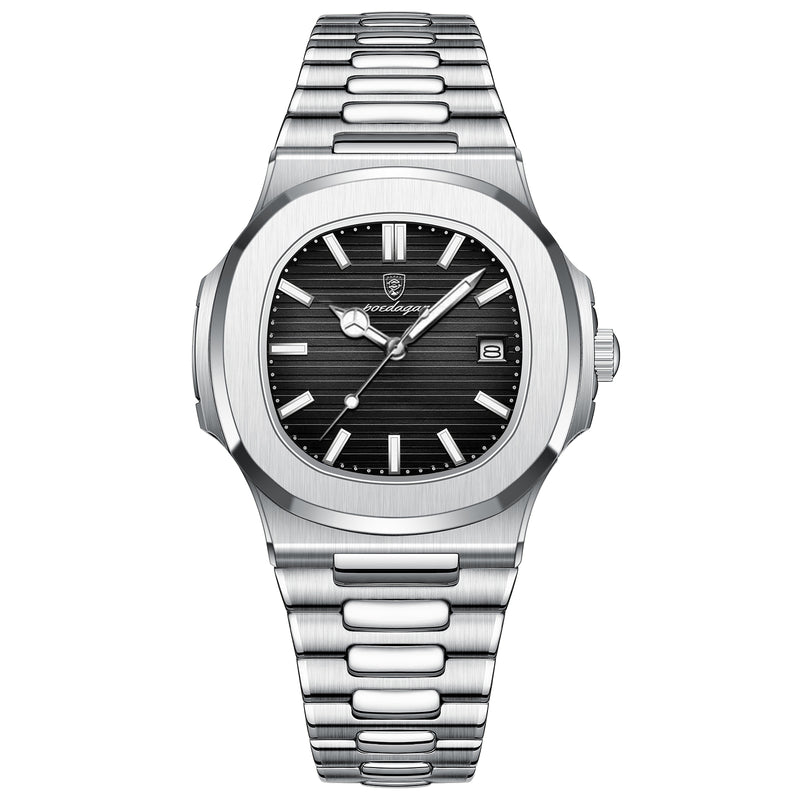 ⌚ Reloj POEDAGAR Silver Black – Elegancia que impone