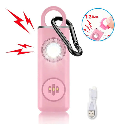 Alarma Personal Multifuncional Y Luz Led Estroboscópica,Seguridad Con Alarma, Carga Type-c