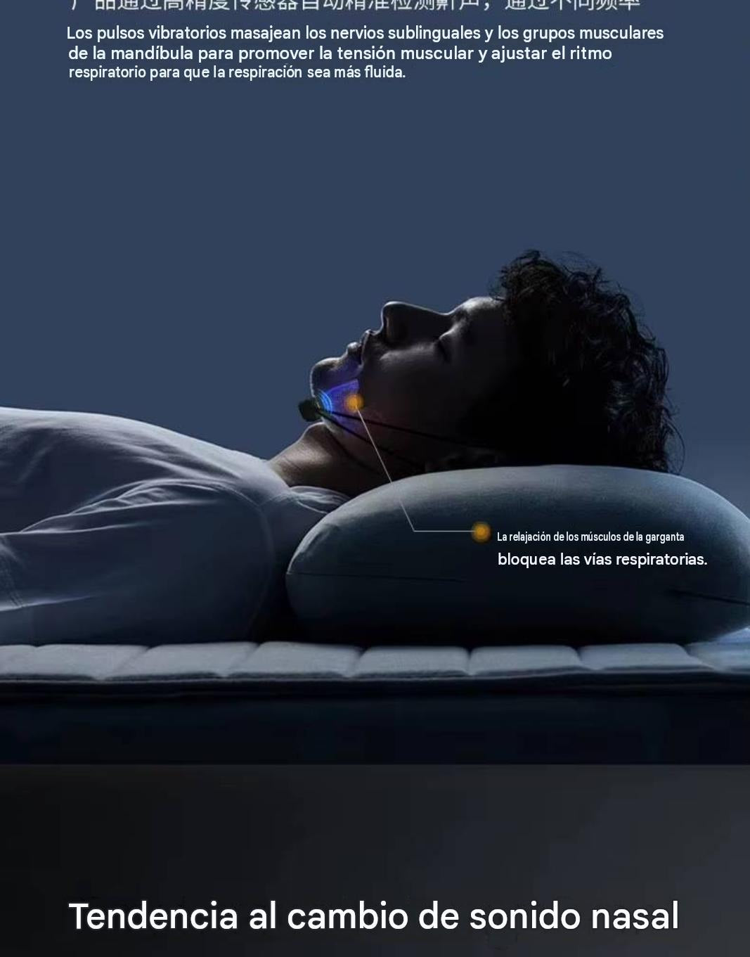 Smart Dispositivo Recargable Anti Ronquidos, Relaja los Tejidos Cervicales